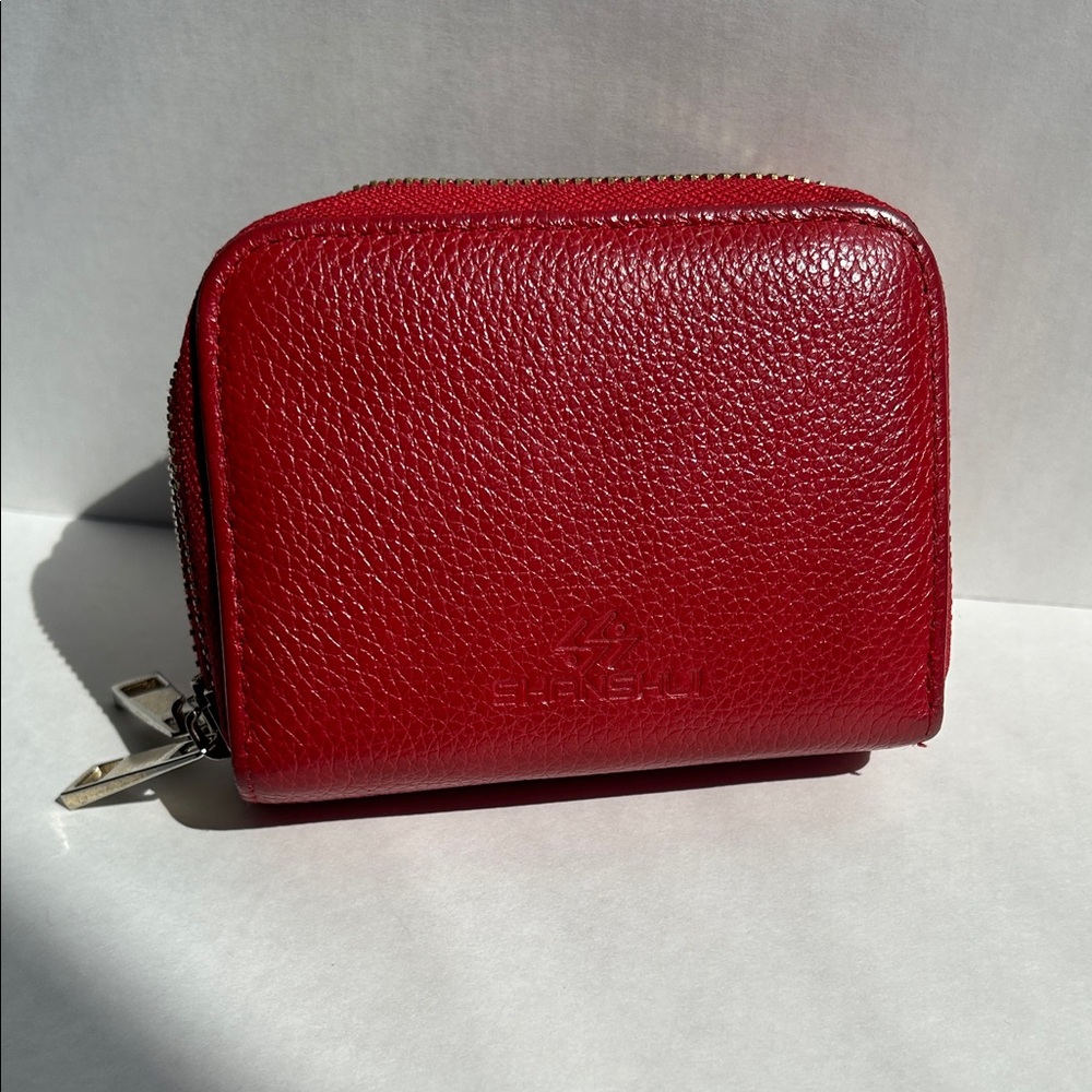 Red Leather Wallet SHANSU MADISON wallet